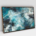 Ver imagem 1 de Quadro Decorativo em Canvas Abstrato Mármore Azul TACOLADO PAPEL DE PAREDE Moldura Flutuante 4,5cm F