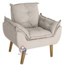 Ver imagem 2 de Poltrona Decorativa Opala e Puff Opala Suede Bege Smf Decor