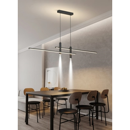 Pendente Moderno Slim Luxo para 2 Mini Dicroicas + 2 Perfis Led Integrado 1,00m - Grafite - 4