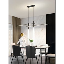 Pendente Moderno Slim Luxo para 2 Mini Dicroicas + 2 Perfis Led Integrado 1,00m - Grafite - 2