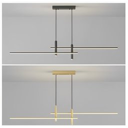 Pendente Moderno Slim Luxo para 2 Mini Dicroicas + 2 Perfis Led Integrado 1,00m - Grafite - 3