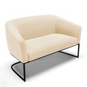 Ver imagem 1 de Sofá Namoradeira 2 Lugares Base Industrial Preto Stella Suede D03 - D'Rossi Cor Bege