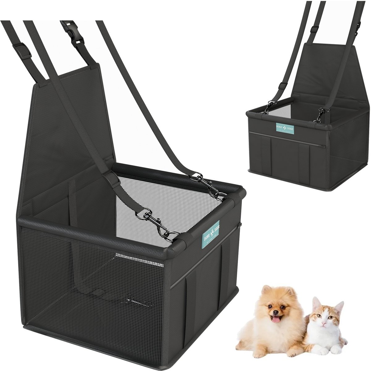 Assento Cadeirinha Cadeira Booster Pet para Carro Cães Gatos Preto - 1