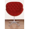Poltrona Decorativa Bella Laminada Pé Giratório de Alumínio Capitonê Cor:vermelho - 2