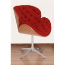 Ver imagem 1 de Poltrona Decorativa Bella Laminada Pé Giratório de Alumínio Capitonê Cor:vermelho