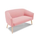 Ver imagem 3 de Kit 01 Namoradeira 02 Lugares e 02 Poltronas Stella Suede Pés Palito Natural - D’Rossi - Rose