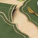 Ver imagem 3 de Kit 6 Jogos Americanos Retangular com Guardanapos Bordado - Escócia Verde