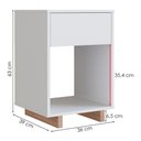 Ver imagem 3 de Mesa de Cabeceira 1 Gaveta 36 Cm B88 Branco Montana Novam
