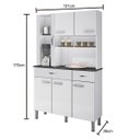 Ver imagem 3 de ARMÁRIO DE COZINHA 6 PORTAS 2 GAVETAS ALFA BRANCO SALLÊTO