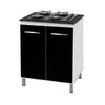 Balcão para Cooktop 4 Bocas Moblis 2 portas 1 prateleira Branco/Preto - 1