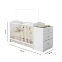 Ver imagem 4 de Berço Cômoda 3 Gavetas Satriani com Regulagem de Altura - Branco