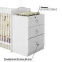 Ver imagem 3 de Berço Cômoda 3 Gavetas Satriani com Regulagem de Altura - Branco
