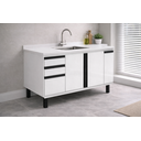 Ver imagem 2 de Gabinete Cozinha Mdf 1,14m Elegance com 5 Pés Pré-montado:branco