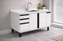Ver imagem 2 de Gabinete Cozinha Mdf 1,14m Elegance com 5 Pés Pré-montado:branco