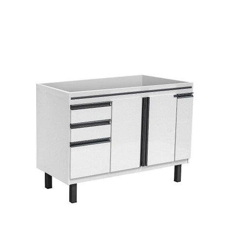 Gabinete Cozinha Mdf 1,14m Elegance com 5 Pés Pré-montado:branco