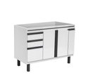 Ver imagem 1 de Gabinete Cozinha Mdf 1,14m Elegance com 5 Pés Pré-montado:branco