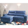 Sofá Retrátil Reclinável 4 Lugares Criciúma 240 Cm Pillow Veludo Azul - Duvali - 2