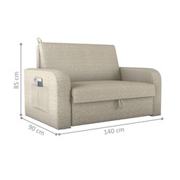 Sofá Cama com Baú 2 Lugares John Linho - 4