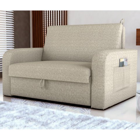Sofá Cama com Baú 2 Lugares John Linho