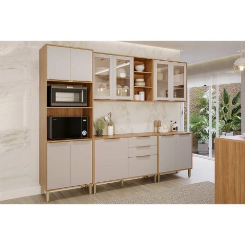 Cozinha Modulada Mgm 5 Peças Brilhante C5p161 Cinamomo/off