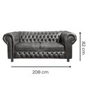 Ver imagem 3 de Kit Namoradeira e 2 Poltronas Chesterfield Vittorio Via Encanto Courano Marrom