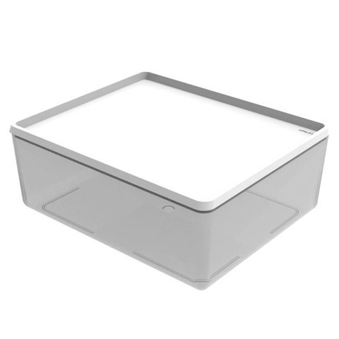 Pote com Tampa Plástico Marmita 3,2l Retangular Branco Crippa Frutas Verduras Alimentos