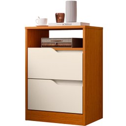Mesa de Cabeceira 2 Gavetas Sara Flex Cinamomo/off White - 3