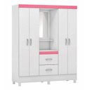Ver imagem 1 de Guarda Roupa Infantil Lord Branco Rosa Flex - Demóbile