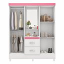 Ver imagem 3 de Guarda Roupa Infantil Lord Branco Rosa Flex - Demóbile