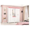 Ver imagem 5 de Guarda Roupa Infantil Lord Branco Rosa Flex - Demóbile
