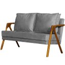 Ver imagem 3 de Kit 1 Poltrona Mona Luxo + Namoradeira Mona Luxo Recepção - Linho Cinza