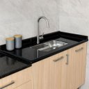 Ver imagem 2 de Pia de Cozinha 200cm Mármore Sintético com Cuba Inox N2:preto