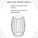 Ver imagem 3 de Kit Mesa Apoio Lateral 43 Cm Tampo Vidro Branco Base Metal Preto Nacc