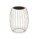 Ver imagem 1 de Mesa Lateral Creta 59 Cm (alt) com Tampo de Vidro Preto Base Aco Cobre - 56935