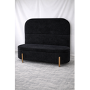 Ver imagem 2 de Kit Atenas Cabeceira de Cama Box Orgânica e Recamier Calçadeira Baú Queen 160 Cm Suede Preto Eli Móv