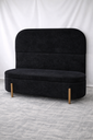 Ver imagem 2 de Kit Atenas Cabeceira de Cama Box Orgânica e Recamier Calçadeira Baú Queen 160 Cm Suede Preto Eli Móv