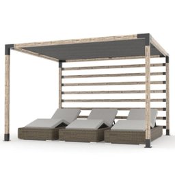 Pérgola Popsteel Club com Toldo e Parede Slim - 1