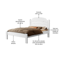 Ver imagem 3 de Cama Casal Iris Branco Tradicional de Mdf Reforçada Moderna para Quarto