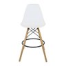 Kit 6 Banquetas Charles Eames Eiffel Wood Design Base Fixa Madeira - Branca - 3