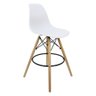 Kit 6 Banquetas Charles Eames Eiffel Wood Design Base Fixa Madeira - Branca - 2