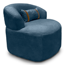 Ver imagem 1 de Puff Poltrona Decorativa Orgânica Roma Sala Bouclé com Almofada:azul Marinho