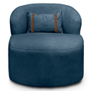 Ver imagem 3 de Puff Poltrona Decorativa Orgânica Roma Sala Bouclé com Almofada:azul Marinho