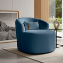 Ver imagem 2 de Puff Poltrona Decorativa Orgânica Roma Sala Bouclé com Almofada:azul Marinho