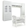 Quarto Modulado com Ponte Aérea Eloísa e Berço que Vira Mini Cama Bambini - Phoenix Baby - Branco - 1