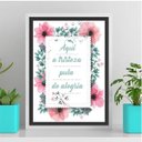 Ver imagem 1 de Quadro Aqui A Tristeza Pula De Alegria 45x34cm - com vidro:Madeira branca