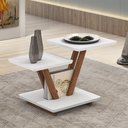 Ver imagem 1 de Mesa de Centro Decorativa Laguna Tampo Base Quadrada Branco