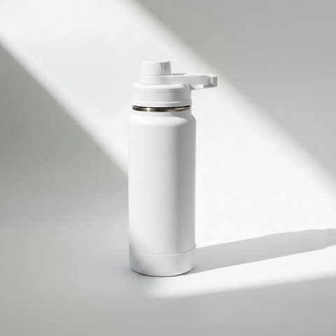 Garrafa Térmica Tr-004 Aço Inox 1000ml com Protetor de Silicone:Branco