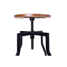 banqueta industrial em aço com assento em madeira - 3