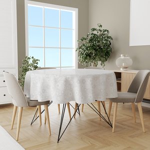 Toalha Mesa Plástica Térmica Floral Br 4 lugares Redonda