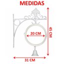 Ver imagem 5 de Relógio Parede Dupla Face Floral Estação de Trem Sino Branco